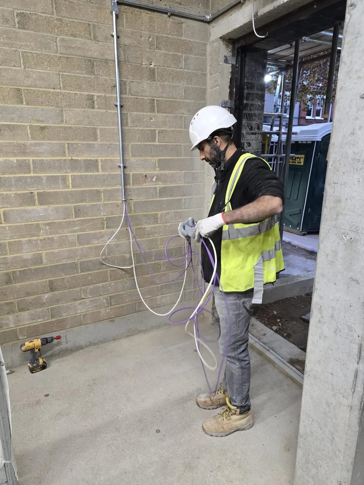 electrician installing solar panel