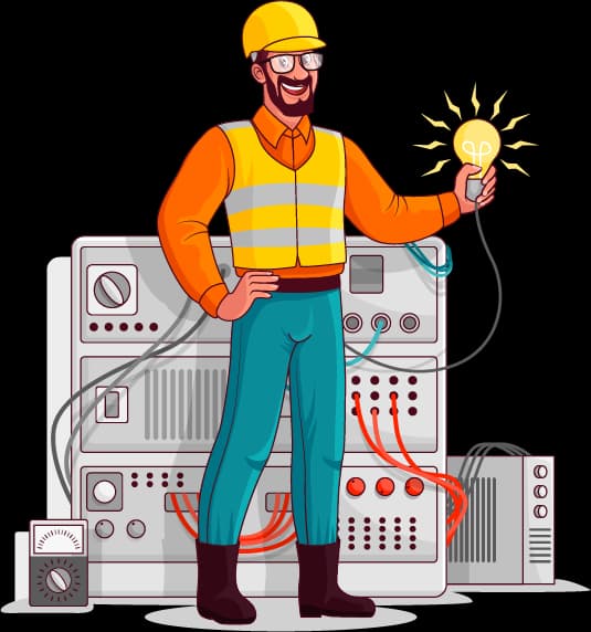 illustration of an electrician working